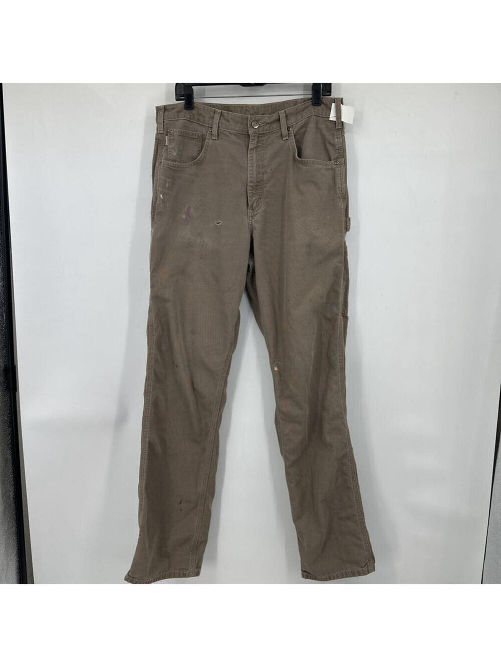 Men's Carhartt Distressed Loose Fit Taupe Jeans 34x34